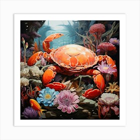 Crab In The Sea 2 Art Print