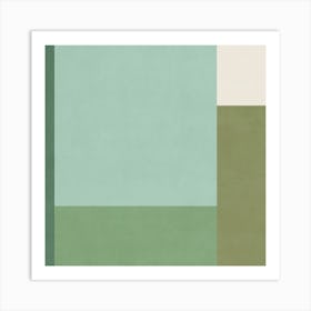 Minimalist Abstract Geometries - Green 03 Art Print