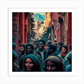 People In A City Art Print