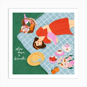 Picnic Time, Slow Down And Breathe Art Print