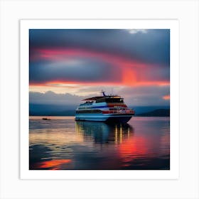 Sunset Cruise Ship 19 Art Print