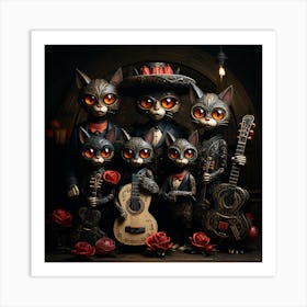 Mexican Cats Art Print