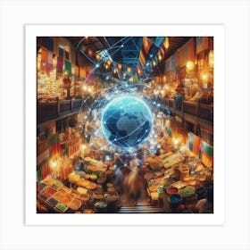 Market In A City Art Print