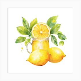 Lemons In A Mug Art Print