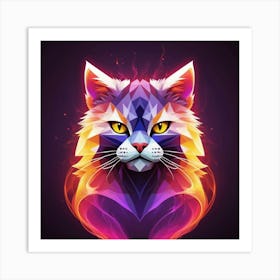 Abstract Cat Art Print