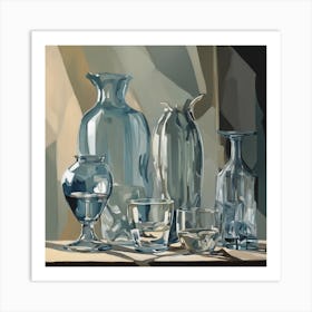 Still Life With Glass Vases Art Print