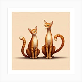 Orange Tabby Cats Art Print