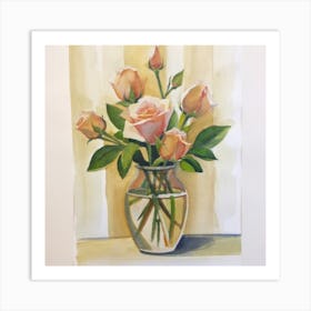 Bouquet of flowers inside a vase. Abstract artistic drawing 8 Art Print