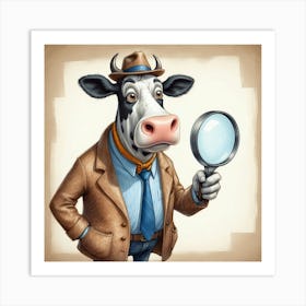 Cow Detective 2 Art Print