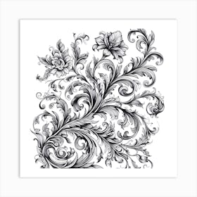 Ornate Floral Design 18 Art Print