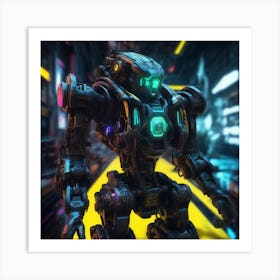 Robot In The City 118 Art Print