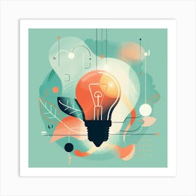 Illustration Of A Light Bulb Art Print