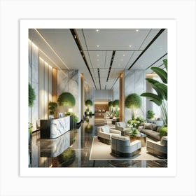 Lobby Of A Modern Hotel Art Print