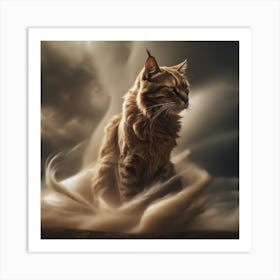 Cat In The Storm 3 Art Print