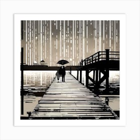 Dockside lovers Art Print