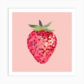 Disco Ball Strawberry Art Print