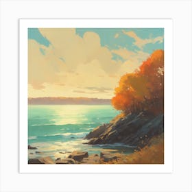 Autumn By The Sea Art Print