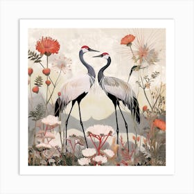 Bird In Nature Crane 3 Art Print