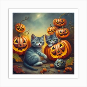 Halloween Kittens 1 Art Print