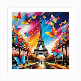 Paris With Butterflies 137 Art Print