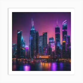 BB Borsa Cityscape At Night Art Print