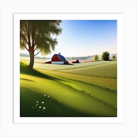 Red Barn In The Countryside 9 Art Print