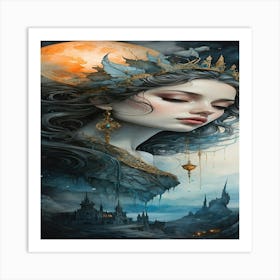 Girl With A Crown Art Print