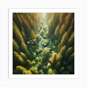 Eagle In The Forest Art Print