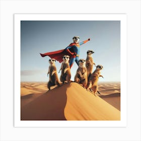 Superman And Meerkats Art Print