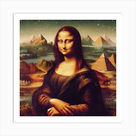 Mona Lisa Pyramids Art Print