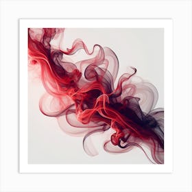 A Trail Of Red Smoke - 3d Effect Art Print