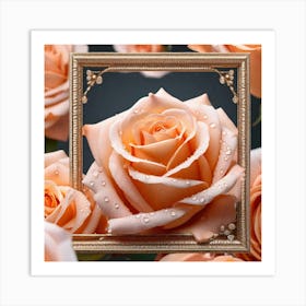 Peach Roses 14 Art Print