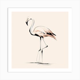 Flamingo drawing 1 Art Print