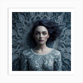 Girl With Black Hair 1 Art Print