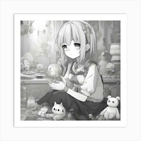 Anime Sad Girl Art Print