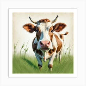 Cow In The Grass 1 Art Print