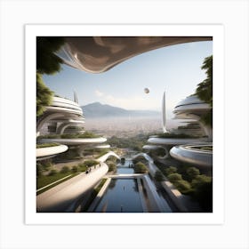 Futuristic City 293 Art Print