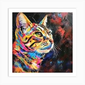 Kisha2849 Bengal Cat Colorful Picasso Style Full Page No Negati Da61a177 3181 472b 95bb 165d48fb7e40 Art Print