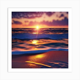 Sunset On The Beach 399 Art Print