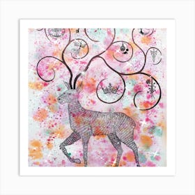 Deer art Art Print