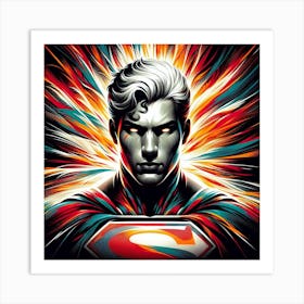 Superman By Person Art Print