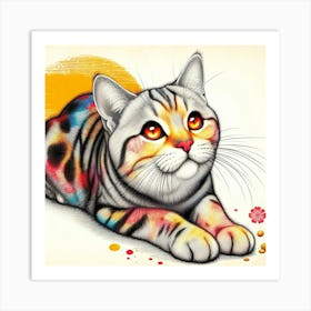 Feline Cat Creative Artwork Illustration 178 Art Print