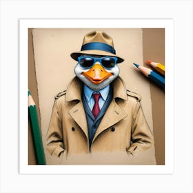 Duck In A Suit 7 Art Print