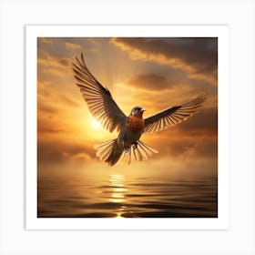 Bird Flying In The Sky sunny weather Art Print
