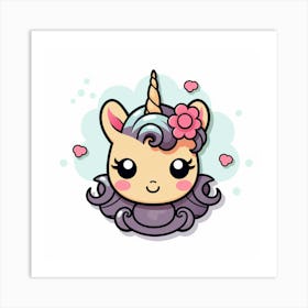 Cute Unicorn 123 Art Print