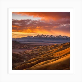 Sunset Over The Mountains Art Print