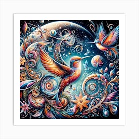 Hummingbird Painting Art Print