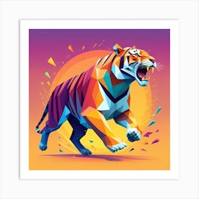 Low Poly Tiger Art Print