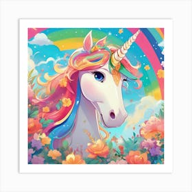 Unicorn In The Rainbow 1 Art Print