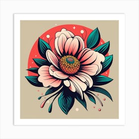 Flower Tattoo Design Art Print